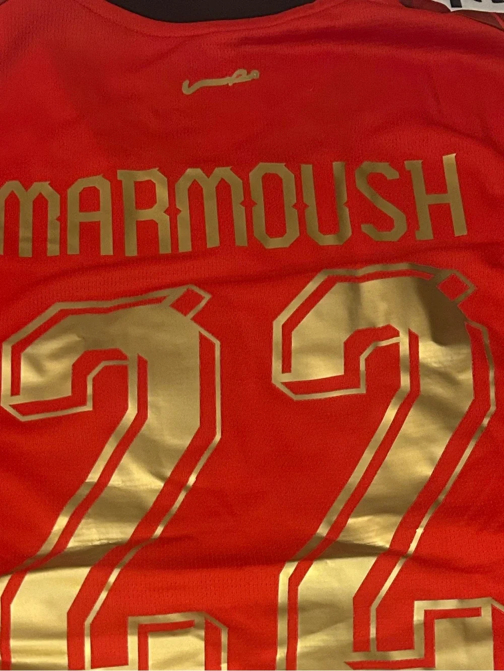 Puma EGYPT National Team OMAR MARMOUSH Men's JERSEY Red M,L,XL,2X New with tags - Picture 5 of 7